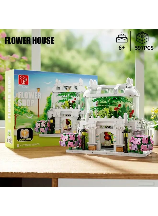 TYCOLE T2069 Flower Shop Building Blocks Set 597pcs Educational Toy City Street Scene Gift - Image 1